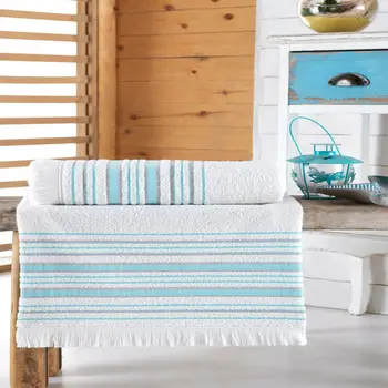 

Free Shipping Odin Jacquard Fringed 2 & x27; Bath Towel Set Soft Useful Product Reliable Trading