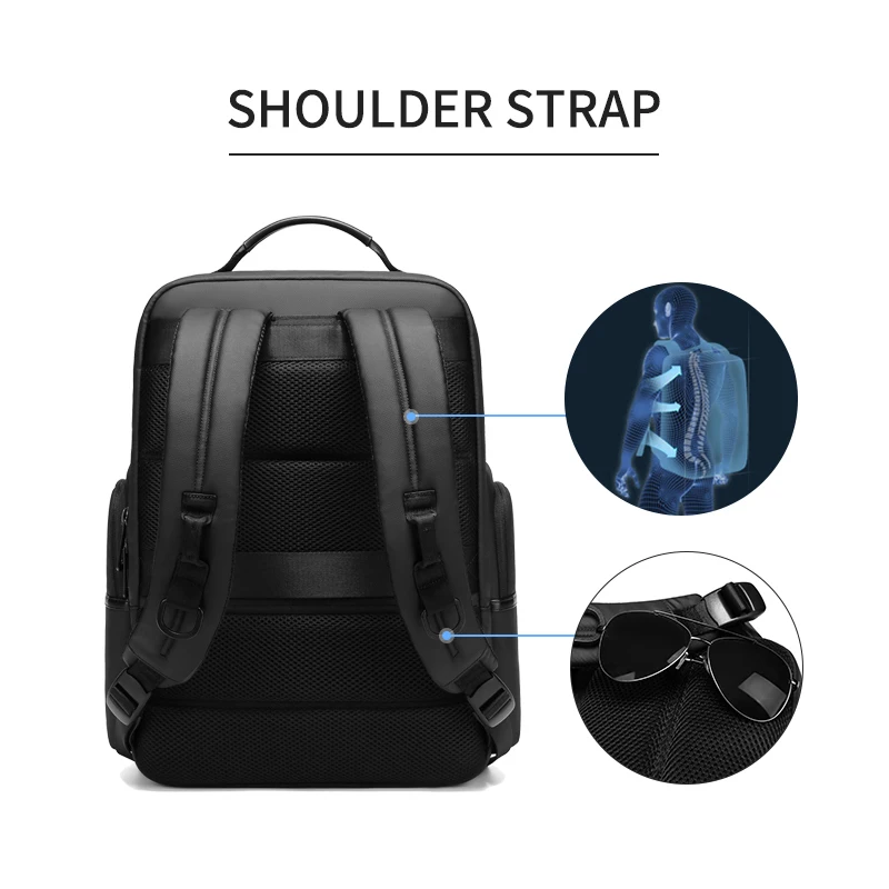 OUTWALK Fashion Men Business Backpack Anti Theft Waterproof 15.6 Inch Laptop Back Pack Male Travel Shoulder Bag USB Charging