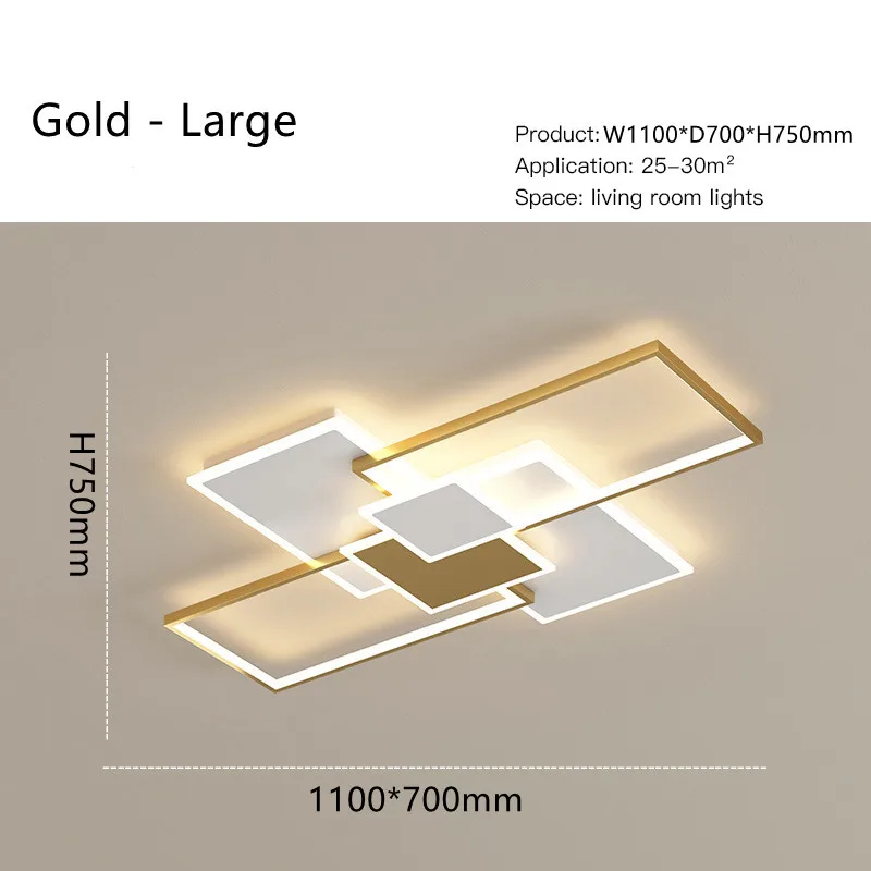 Modern LED Ceiling Light for Living Room Bedroom Dining Room Kitchen Simple Chandelier Rectangular Design Indoor Decorative Lamp gold ceiling lights Ceiling Lights