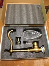 Bathroom Faucet Antique-Brass White Tap Porcelain-Handle Cold-Mixer Rotatable Single-Hole