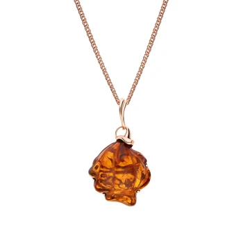 

Silver Pendant with amber sunlight sample 925