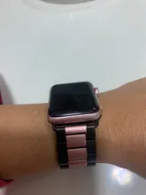 Correa de acero inoxidable para Apple Watch Series 6, 5, 4, 3, 2, 40mm, 44mm, 42mm, negro, adaptador para iWatch Band 4, 3, 38mm