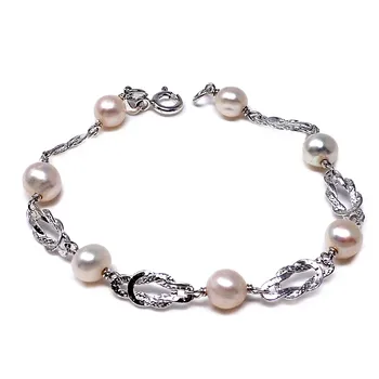 

Law silver bracelet 925m 16cm. Cultured Pearl Sailor Knot [AB5583]