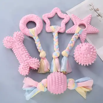 

Toys for Dogs de Silicone, Toys Interactive with flamenco strings, teether Natural rubber gum for Dogs