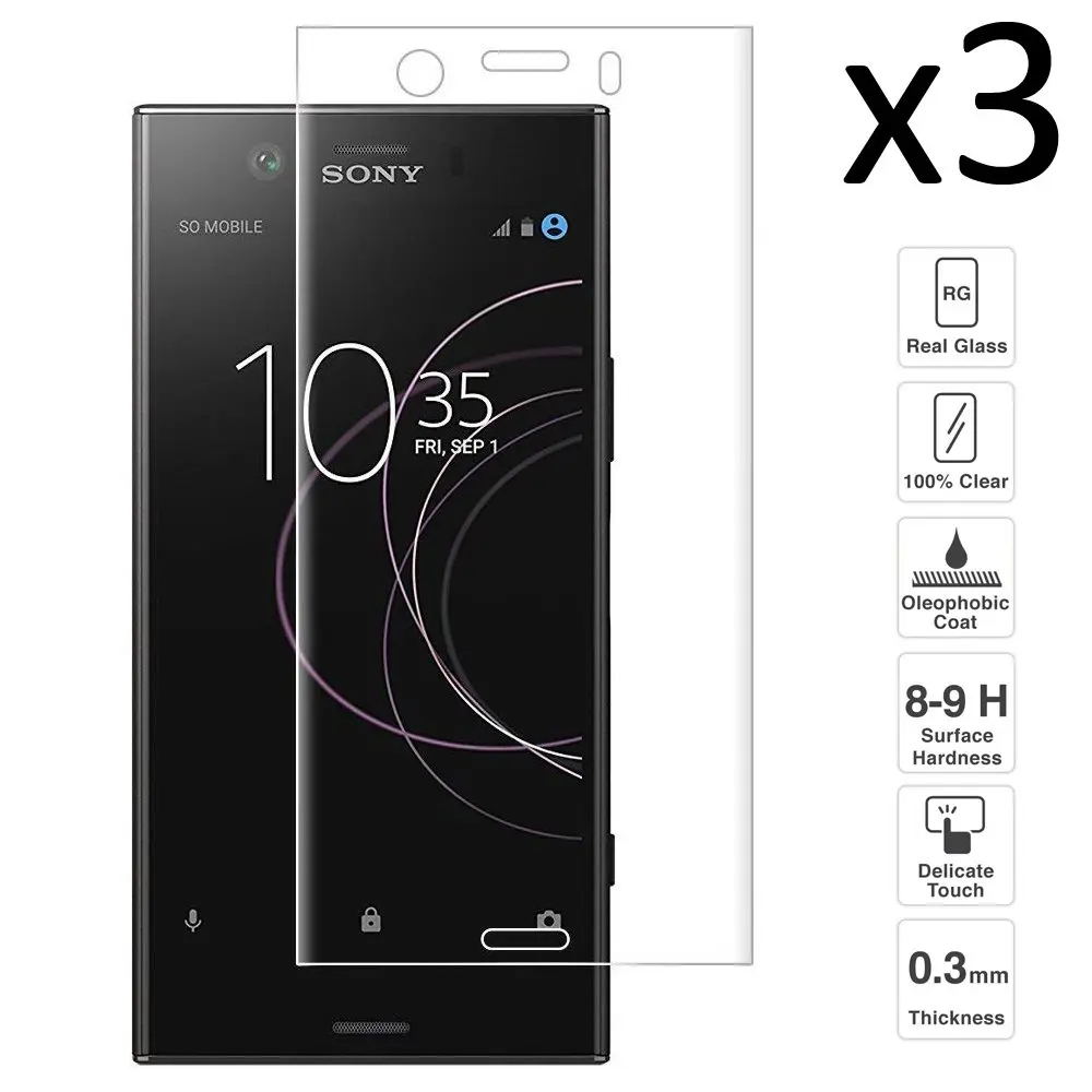 Sony Xperia XZ1 компактный набор 3 шт. закаленное стекло Защита для экрана против