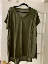 Blusa informal de talla grande para verano, Camisa larga con cuello de pico para mujer, 5xl