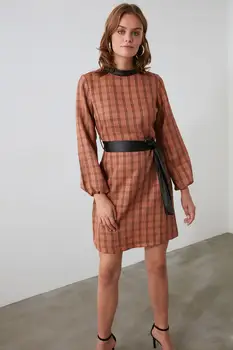 

Trendyol Faux Leather Belted Dress TWOAW21EL0994