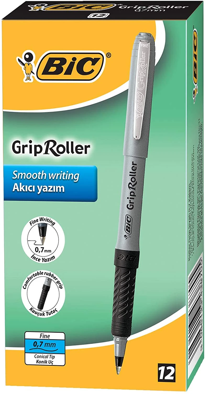 Bic Bolígrafo, rodillo de escritura suave, suministros para oficina y escuela de 0,7mm|Bolígrafos| - AliExpress