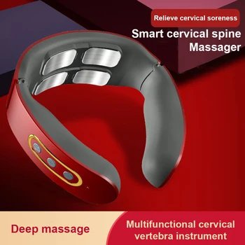 

Smart 4D Magnetic Pulse Heated Electric Shoulder Neck Massager Cervical Infrared Neck Massage Machine Fatigue Pain Relief