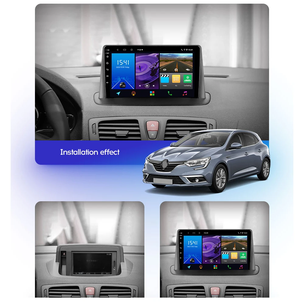 REAKOSOUND 2 Din 9'' Car Radio Multimedia Video Player Navigation GPS For Renault Megane 3 Fluence Android Car Stereo Head Unit car cd player