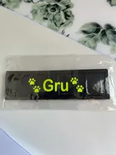 Etiqueta de identificación de perro, etiquetas personalizadas, etiquetas con logotipo de nombre, pegatinas luminosas reflectantes para arnés de perro, suministros para mascotas