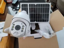 HISMAHO-Cámara de vigilancia IP, monitor de seguridad al aire libre, wifi con panel solar de 8W para la batería, PTZ de 1080P para CCTV, soporta tarjeta SIM 4G