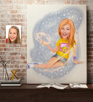 

Personalized Women 'S Caricature Of Canvas table 70x100cm -42