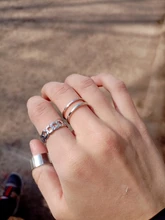 Conjunto de anillos circulares de Metal para mujer, Hiphop/Rock, accesorios de dedo abiertos, anillo de cola de Color plateado, regalo de joyería