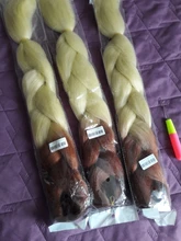Pelo trenzado sintético 100g 24 pulgadas Single Color degradado verde amarillo Rosa rubia trenza extensión de pelo giro Jumbo MUMUPI