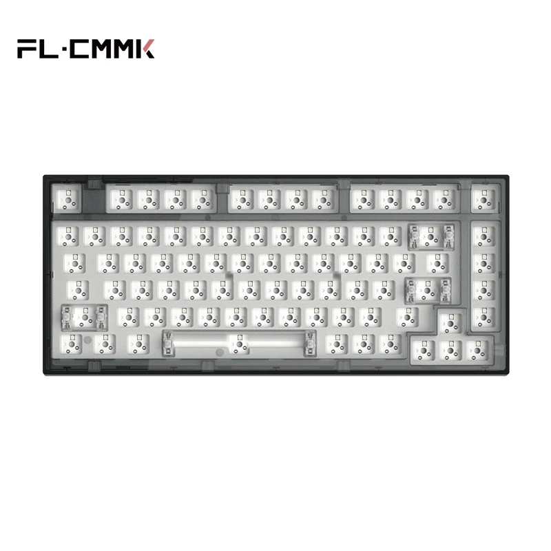 FL·ESPORTS Q75 Mechanical Keyboard Kit 82-Key Hot-Swappable RGB Lighting Effect Configuration Driver Single-Mode Wired Version keyboard for multiple computers