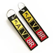 Заказная вышивка брелок 13*3 см с металлическим кольцом как индивидуальный дизайн