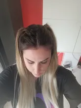 SARLA-Extensión de cabello sintético para mujer, Falso largo postizo corto y recto, sin Clip, Halo, Rubio