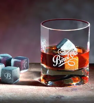 

Personalized Whisky Cup and Whiskey Stone Set Personalized Whiskey Glasses Custom Whiskey Glasses Rocks Glass Engraved Monogram W
