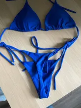 2 uds Bikini Conjunto de sujetador acolchado mujeres-e sólido baño venda traje de baño