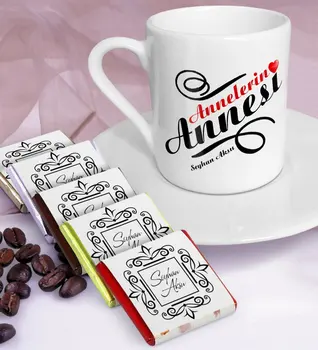 

Personalized Mothers Mother Of Turkish coffee Cup and Chocolate Set