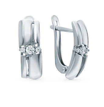 

Silver earrings with cubic zirconia sunlight sample 925