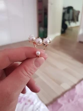 Fashion Big Geometric Pearl Paved Rings For Women 2021 New Jewelry Personality Statement