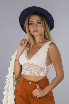 

Blue White Ruched Bralet