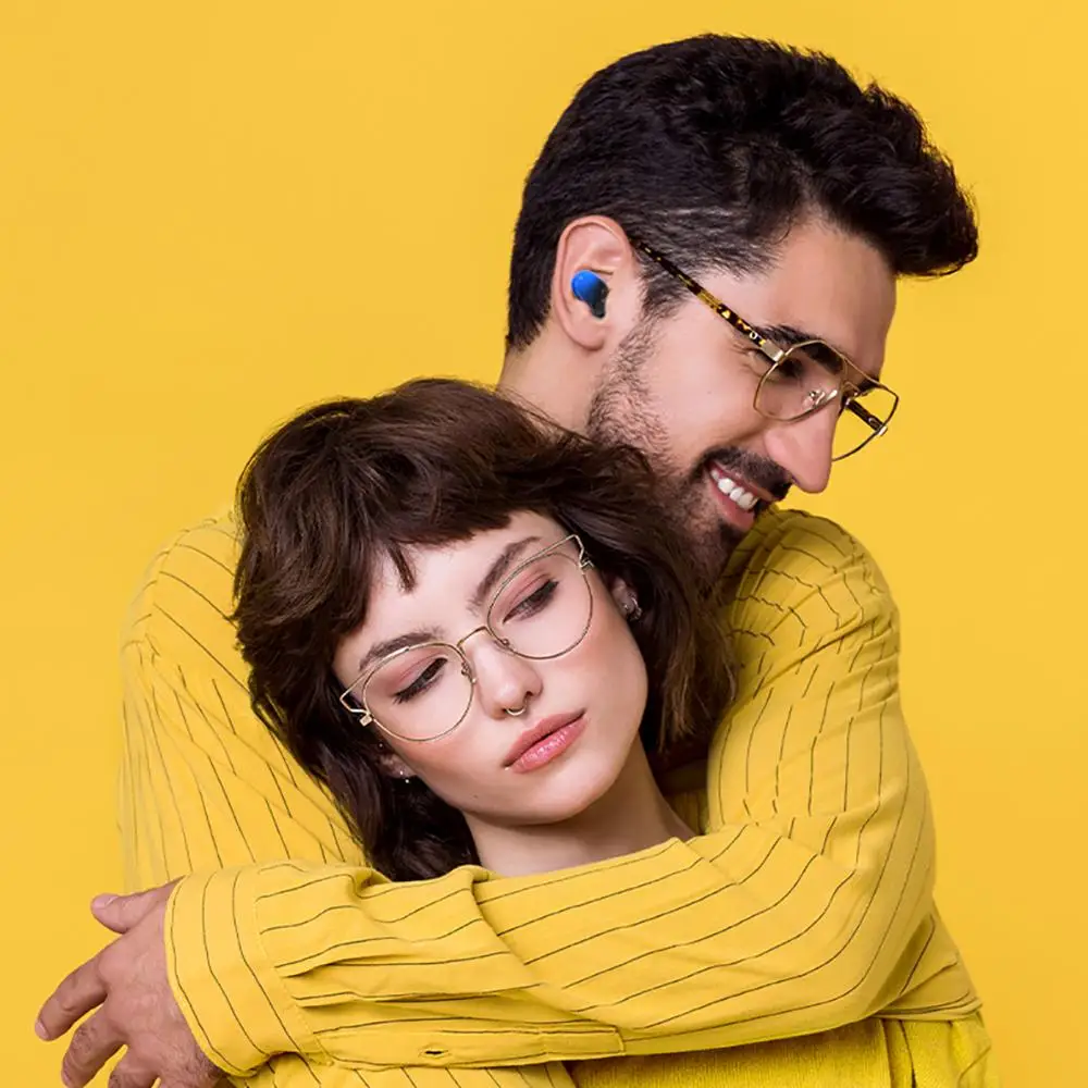 ES01 Bluetooth гарнитура 5,0 бинауральные беспроводные наушники TWS с цифровым дисплеем портативные беспроводные наушники с громкой связью красный и синий