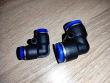 Conector neumático PV, manguera de aire/agua y conector de empuje de tubo de plástico de 4-16mm, conector rápido de manguera, adaptador de ángulo, enchufe 1 Uds