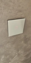 Minitiger-Interruptor táctil para luz de pared, estándar europeo, de lujo, de cristal blanco, 1 entrada y 1 vía