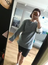 Suéter de punto de manga larga talla grande para mujer