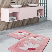 Коврики для ванной нескользящие Противоскользящие коврики Нескользящие противоскользящие розовые маргаритки 2'Li набор 60X100 см-50X60 см