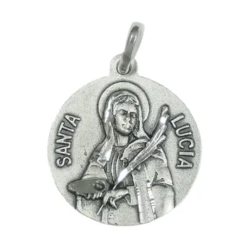 

Medal pendant 925 sterling silver m Santa Lucia 20mm. [AB3482GR] -Customizable-RECORDING INCLUDED IN THE PRICE