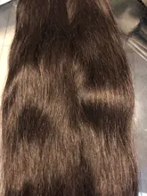 Halo-extensiones de cabello humano brasileño virgen, extensiones de cabello Natural y liso de 100% Natural, de 1, 3, 4 mechones, 26, 28, 30 pulgadas, 8A
