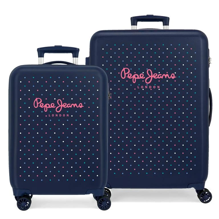 Pepe Jeans Juego de maletas compuesto por una maleta de cabina de 38 x 55 x 20 cm y maleta de 46 x 65 x 23 cm. Fabricadas ABS. Azul| | - AliExpress