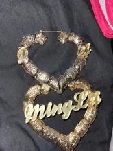 Pendientes de bambú personalizables con nombre, pendientes de aro personalizados con palabras, llamativos, C3