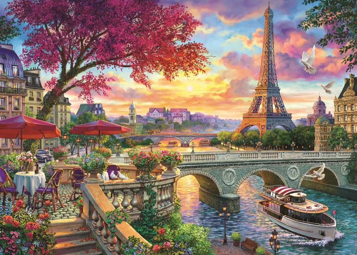 

At Jigsaw Puzzle 3000 Pcs Spring In Paris Eiffel Tower For Adult&Kids Toy Educational Entertaintment Landscape Fun Games