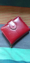 Cartera corta de PU para mujer, monedero pequeño rojo con cremallera y botón, monedero con bolsillo para monedas, gran oferta