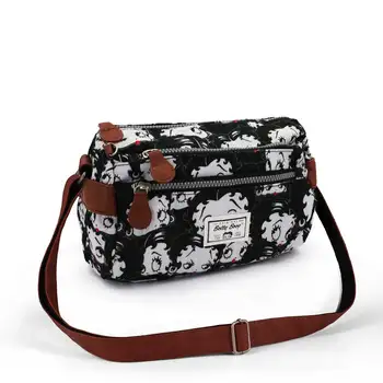 

BETTY BOOP Noir Shoulder bags, main Compartment, two pockets frontals and one back with zipper, Black