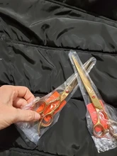 Tijeras profesionales grandes de 7,0 pulgadas para corte de peluquería, tijeras de adelgazamiento de 6,5 pulgadas, para barbería, JP440C, color azul, A0132A