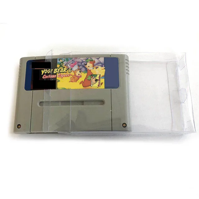 Box Protector For SNES For Super Nintendo Cart Cartridge Region PAL Game Custom Made Clear Plastic