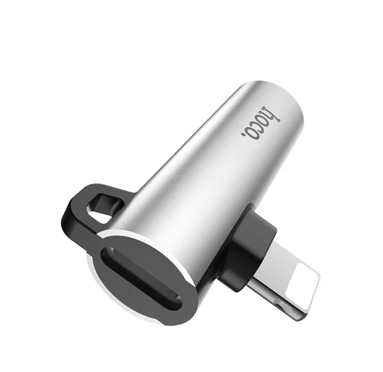Переходник Hoco LS21 Lightning на Jack 3.5mm аудио конвертер(Серебро
