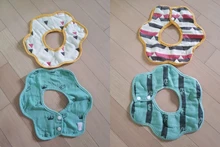 6 capas de 360 grados de rotación de algodón Baberos de bebé recién nacido lindo varios impreso impermeable suave cómodo Saliva toallas delantal de bebé
