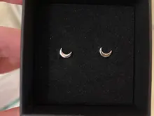 Modian nuevo 2021 sólida plata 925 rosa dorado Luna, pendientes para las mujeres de moda pequeños exquisita joyería Bijoux