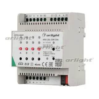 025660 INTELLIGENT ARLIGHT Диммер KNX-204-DIM-DIN(12-48V, 8x0.35/4x0.7/2x1A) ARLIGHT