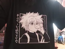 Women T-Shirt Anime Manga Soft Hunter-X-Hunter Kawaii Neck-Fitted Tops Tee Crew Zoldyck