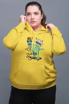 

Angemiel Wear Awesome Skateboarder Dinosaur Yellow Women 'S Hooded Sweatshirt