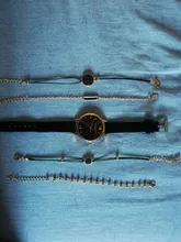 Reloj de pulsera analógico de cuarzo para Mujer, cronógrafo con correa de cuero de lujo, color negro, 5 uds.