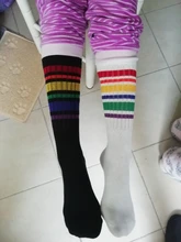 INPEPNOW-Calcetines hasta la rodilla para niñas y niños pequeños, calcetín a rayas de arcoíris, para la escuela, WZ-CZX6, 2020